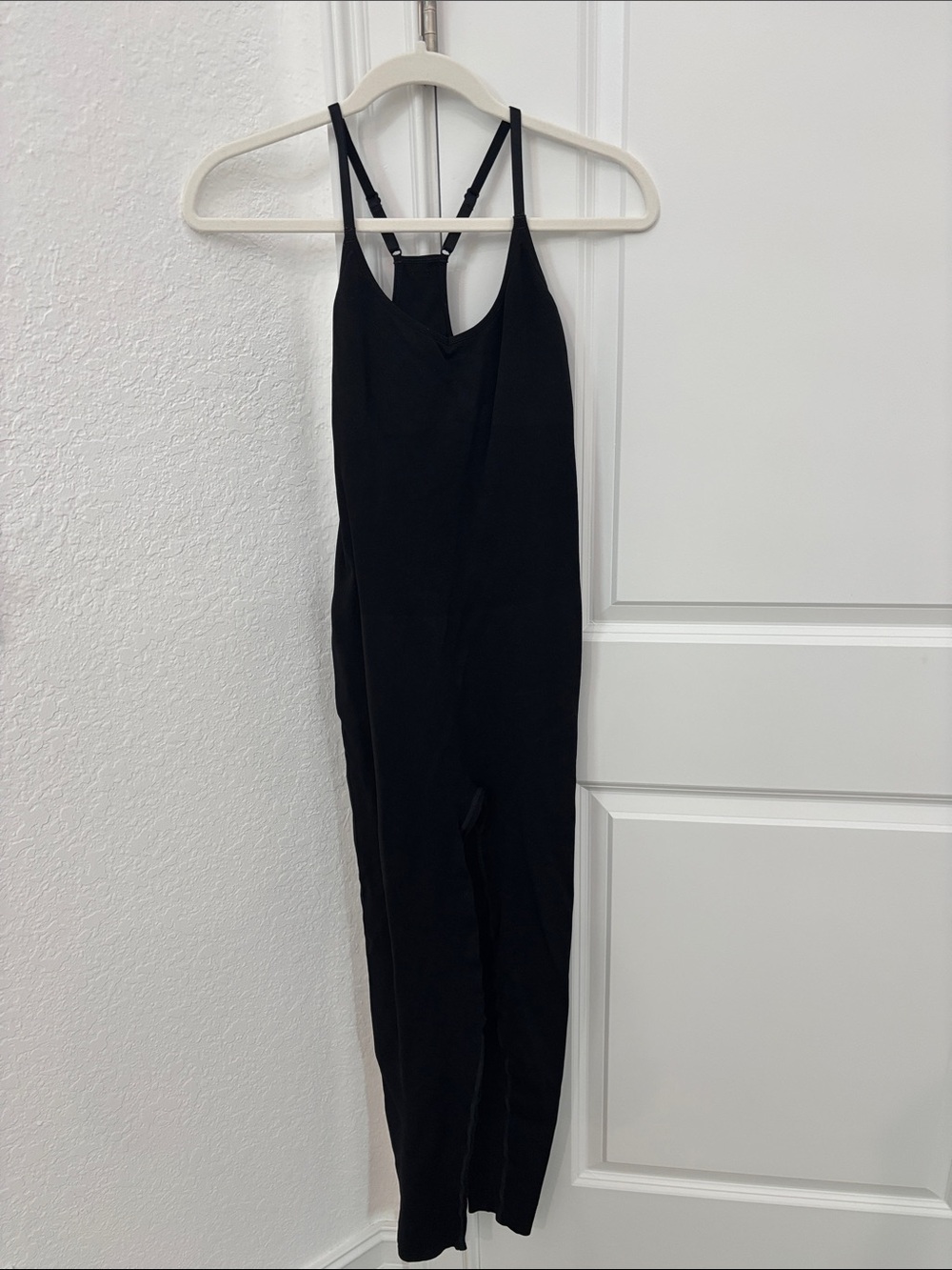 Pink active workout Classic Black Spaghetti-Strap Jumpsuit stretchy medium